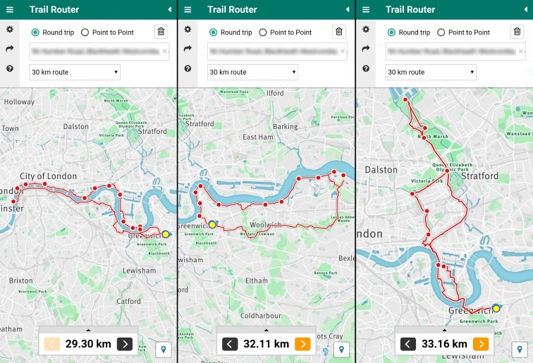 Trail router routes